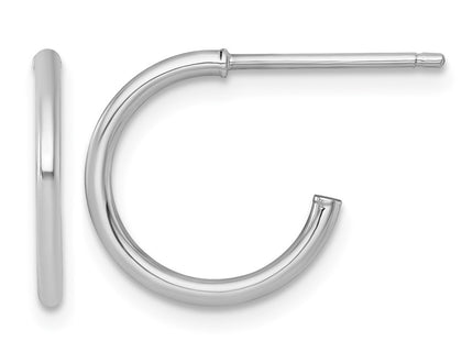 14K white gold hoop earrings