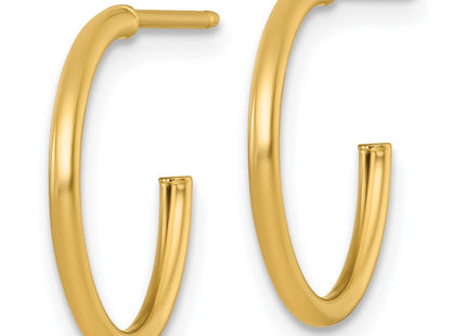 14K gold hoop earrings, alternate view