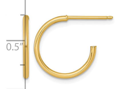 14K gold hoop earrings, another view