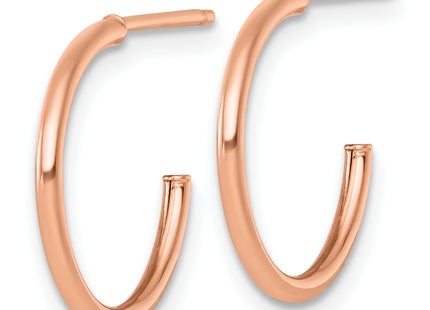 14k Rose Gold Polished 1.5 x Solid C-Hoop Post Earrings, 16 x 1.5mm