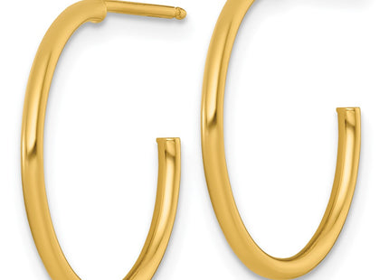 14K gold hoop earrings, alternate view