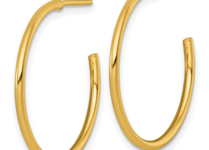 14K gold hoop earrings, alternate view