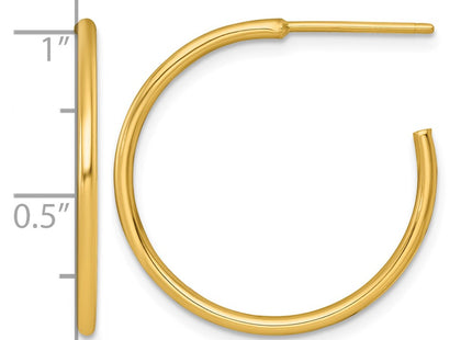 14K gold hoop earrings, another view