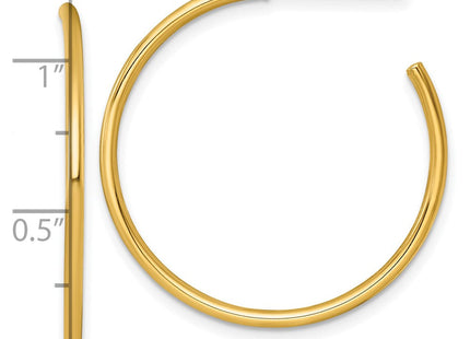 14k Polished 1.5 x Solid C-Hoop Post Earrings (Style TF2497)