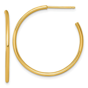 14k Polished 1.5 x Solid C-Hoop Post Earrings (Style TF2497)