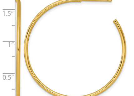 14K gold hoop earrings, another view