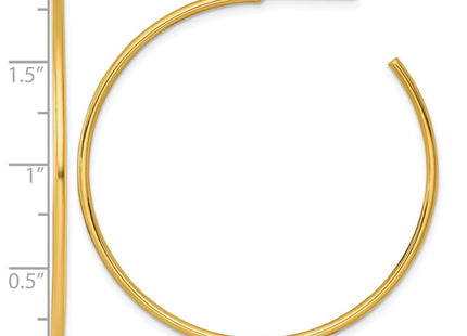 14K gold hoop earrings, another view