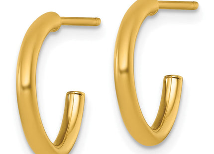 14k Polished 2.0 x Tube C-Hoop Post Earrings (Style TF2502)