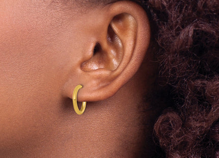 14k Polished 2.0 x Tube C-Hoop Post Earrings, 15 x 2mm