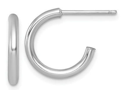 14k White Gold Polished 2.0 x Tube C-Hoop Post Earrings (Style TF2502W)