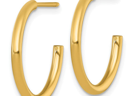 14k Polished 2.0 x Tube C-Hoop Post Earrings (Style TF2503)