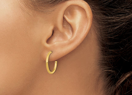 14k Polished 2.0 x Tube C-Hoop Post Earrings, 20 x 2mm