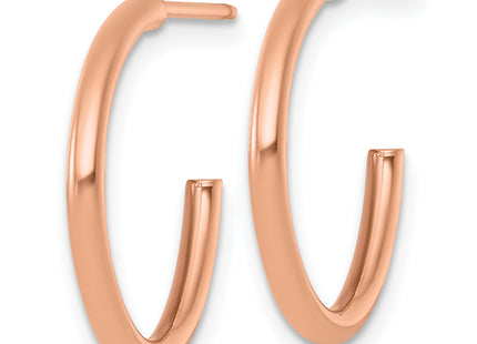 14k Rose Gold Polished 2.0 x Tube C-Hoop Post Earrings