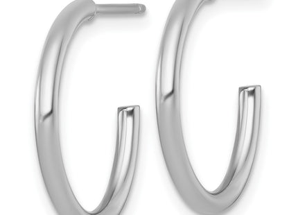 14K white gold hoop earrings, alternate view