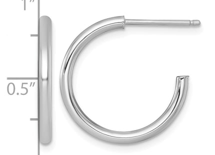 14K white gold hoop earrings, another view