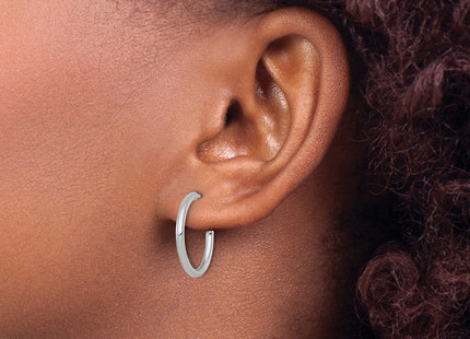 14K white gold hoop earrings, further view