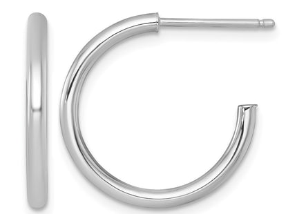 14K white gold hoop earrings