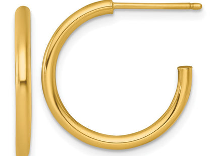 14k Polished 2.0 x Tube C-Hoop Post Earrings (Style TF2503)
