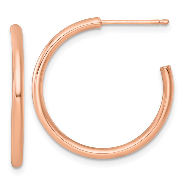 14K rose gold hoop earrings