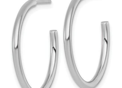 14K white gold hoop earrings, alternate view