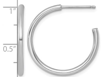 14K white gold hoop earrings, another view