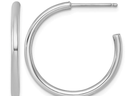 14K white gold hoop earrings