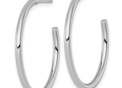 14K white gold hoop earrings, alternate view