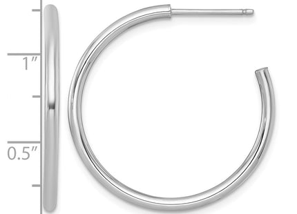14K white gold hoop earrings, another view