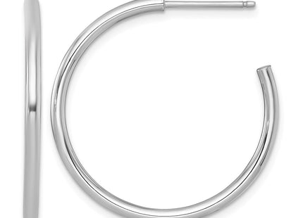 14K white gold hoop earrings
