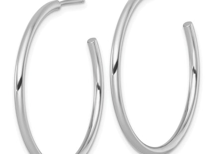 14K white gold hoop earrings, alternate view