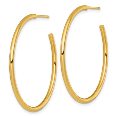 14K Polished 2.0 x 40mm Tube C-Hoop Post Earrings