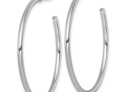 14K white gold hoop earrings, alternate view