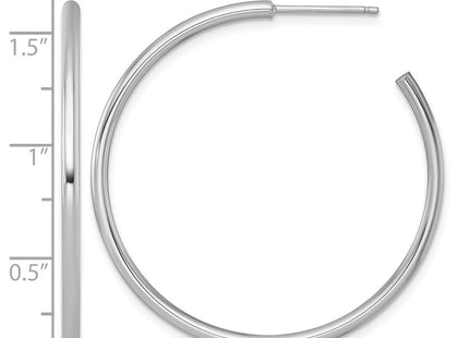 14K white gold hoop earrings, another view
