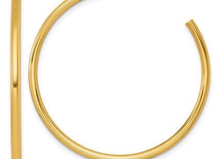 14k Polished 2.0 x Tube C-Hoop Post Earrings (Style TF2507)