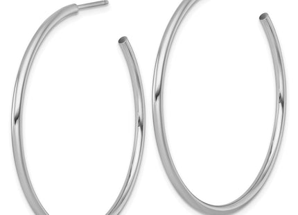 14K white gold hoop earrings, alternate view