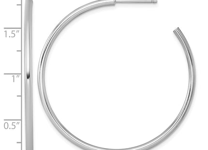 14K white gold hoop earrings, another view