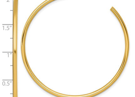 14k Polished 2.0 x Tube C-Hoop Post Earrings (Style TF2509)