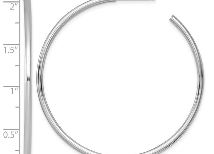 14K white gold hoop earrings, another view