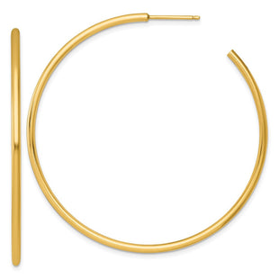 14k Polished 2.0 x Tube C-Hoop Post Earrings (Style TF2510)