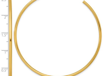 14k Polished 2.0 x Tube C-Hoop Post Earrings (Style TF2512)