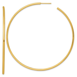 14k Polished 2.0 x Tube C-Hoop Post Earrings (Style TF2514)