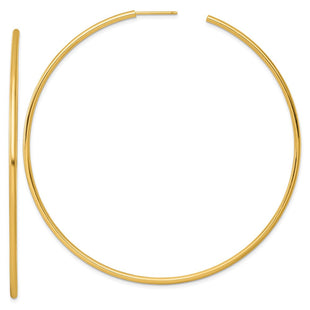 14k Polished 2.0 x Tube C-Hoop Post Earrings (Style TF2515)