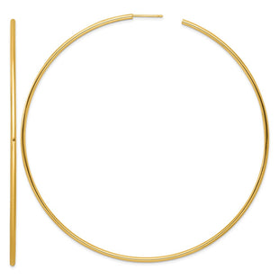 14k Polished 2.0 x Tube C-Hoop Post Earrings (Style TF2517)