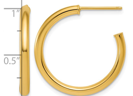 14K gold hoop earrings, another view
