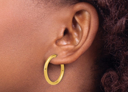 14K gold hoop earrings, further view