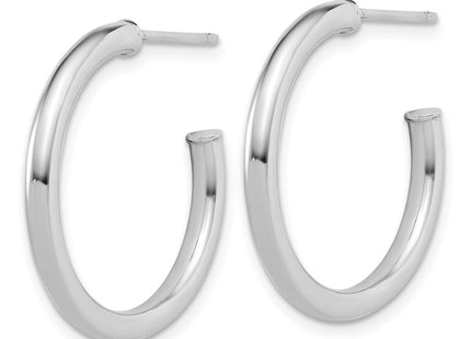 14K white gold hoop earrings, alternate view
