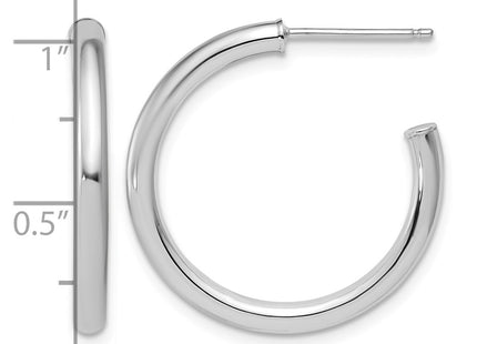 14K white gold hoop earrings, another view
