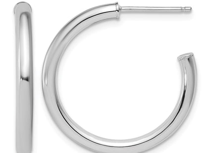 14K white gold hoop earrings