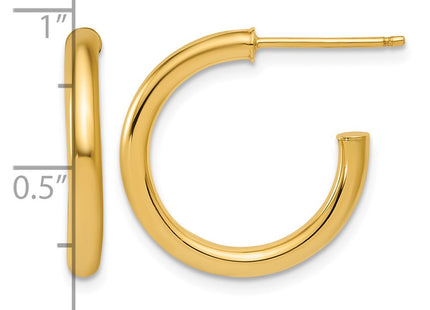 14K gold hoop earrings, another view