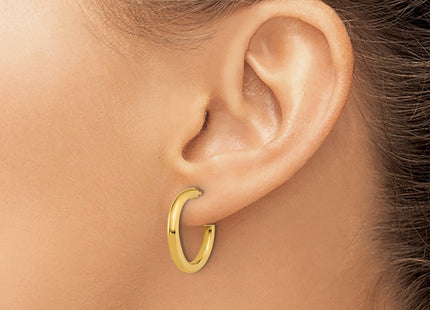 14K gold hoop earrings, further view